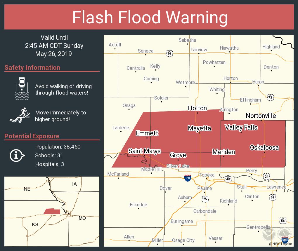 Flash Flood Warning including Holton KS, Saint Marys KS, Valley Falls