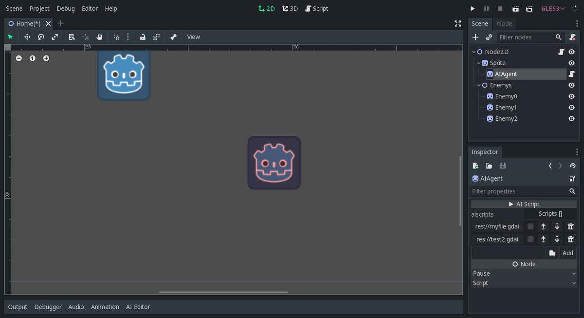 iamravone's tweet image. When it comes to #GodotAI one of the things I always hoped was a better way to attach the AI graph to the Agent/Player,

And with #Godot3 we have `EditorInspectoPlugin`

@godotengine @frogsqr  #gdnative