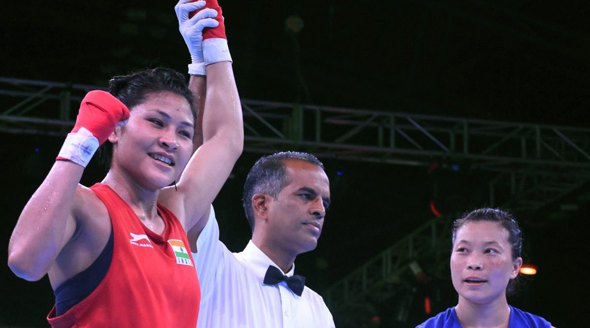 ddsportschannel's tweet photo. Jamuna Boro bagged the 54kg gold at the #IndiaOpenBoxing by defeating Sandhyarani Devi 5-0 in the final at the Karmabir Nabin Chandra Bordoloi Indoor Stadium https://t.co/3QiufFDpXD