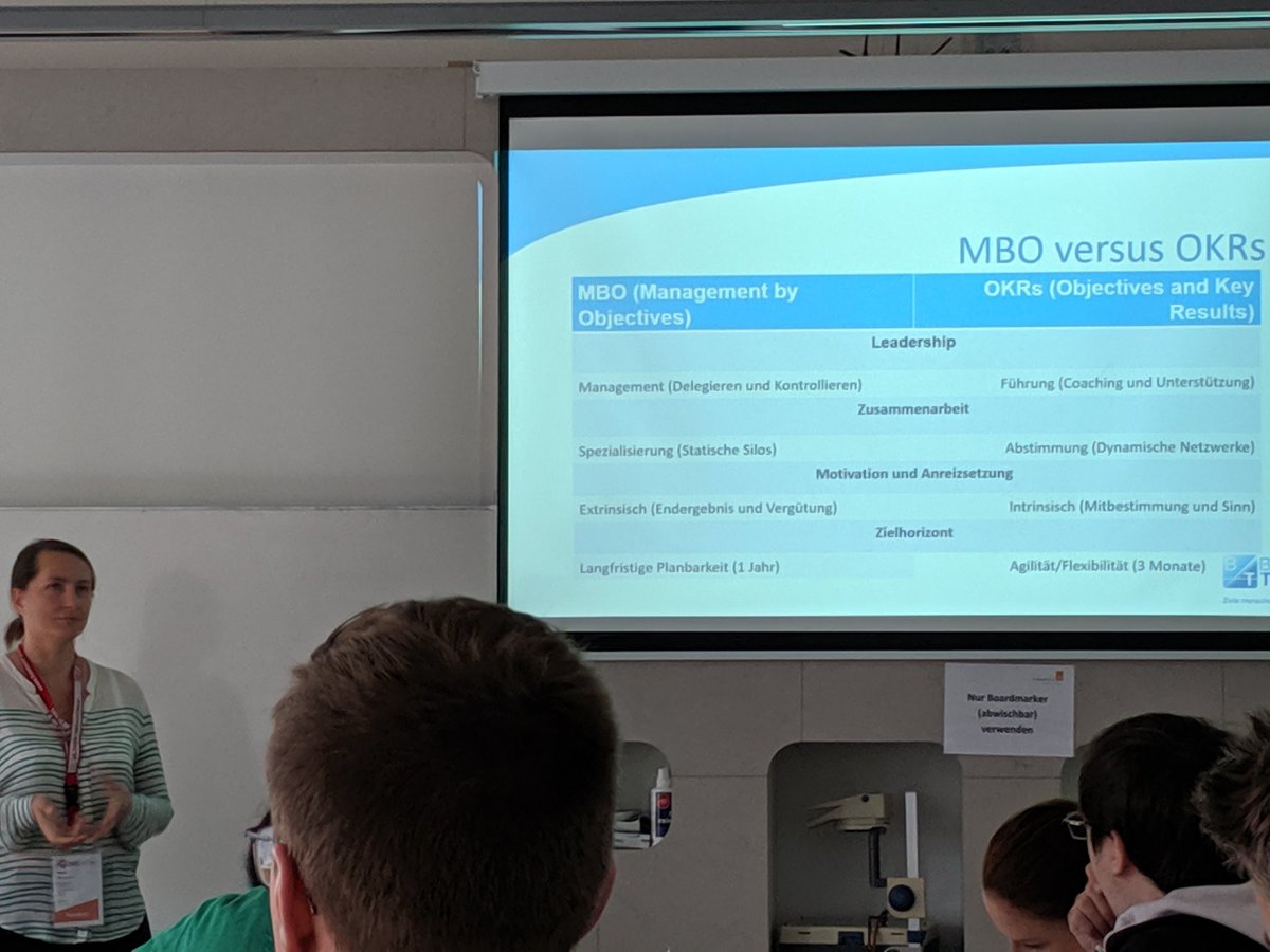 Iryna zeigt, wie #okr statt klassischer Ziele funktionieren #bch19