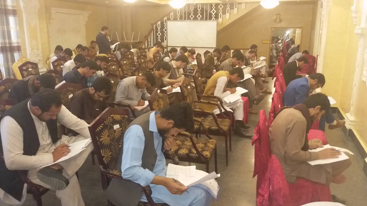 pajhwok's tweet photo. Day 2 of test for Masters program of  #Pakistan’s Allama Iqbal scholarships. for Afghani students, held in Kabul and other big cities of #Afghanistan. @PakEmbKabul says, more than 13k candidates attended the test across Afghanistan. https://t.co/E4Z4AE3AlY