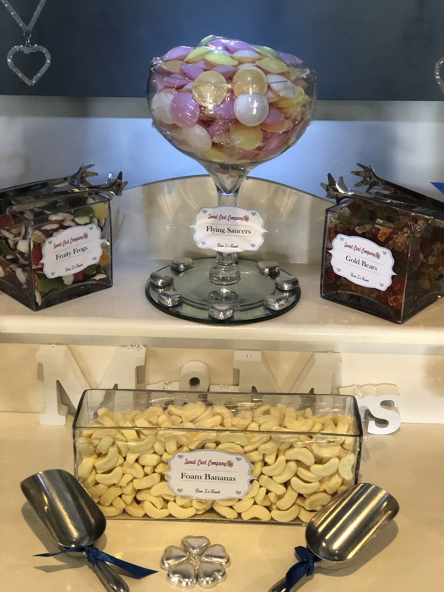 #Sweetcart All set up at the lovely <a href="/TheOrchardSuite/">OrchardSuite</a> today for a #bankholidayweekend #wedding #congratulations with dusky blue in mind #sweets