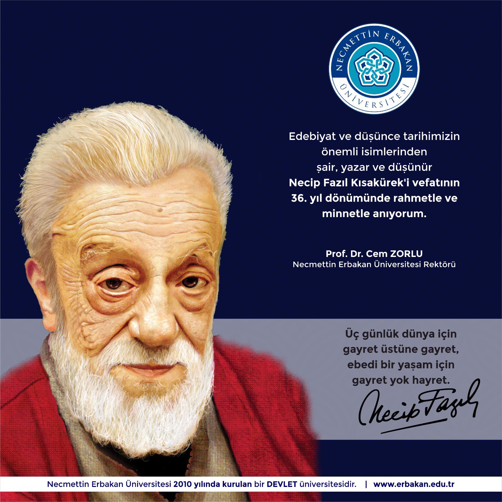 prof dr cem zorlu on twitter neu necmettinerbakanuniversitesi necipfazilkisakurek