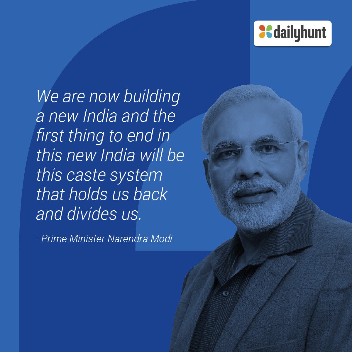 DailyhuntApp's tweet photo. After making a comeback as PM, Namo stated
that the first thing to end in India is the
caste system. What should be Modi
sarkar's first move in this direction? #IndiaModified https://t.co/uFu4iF77ZK