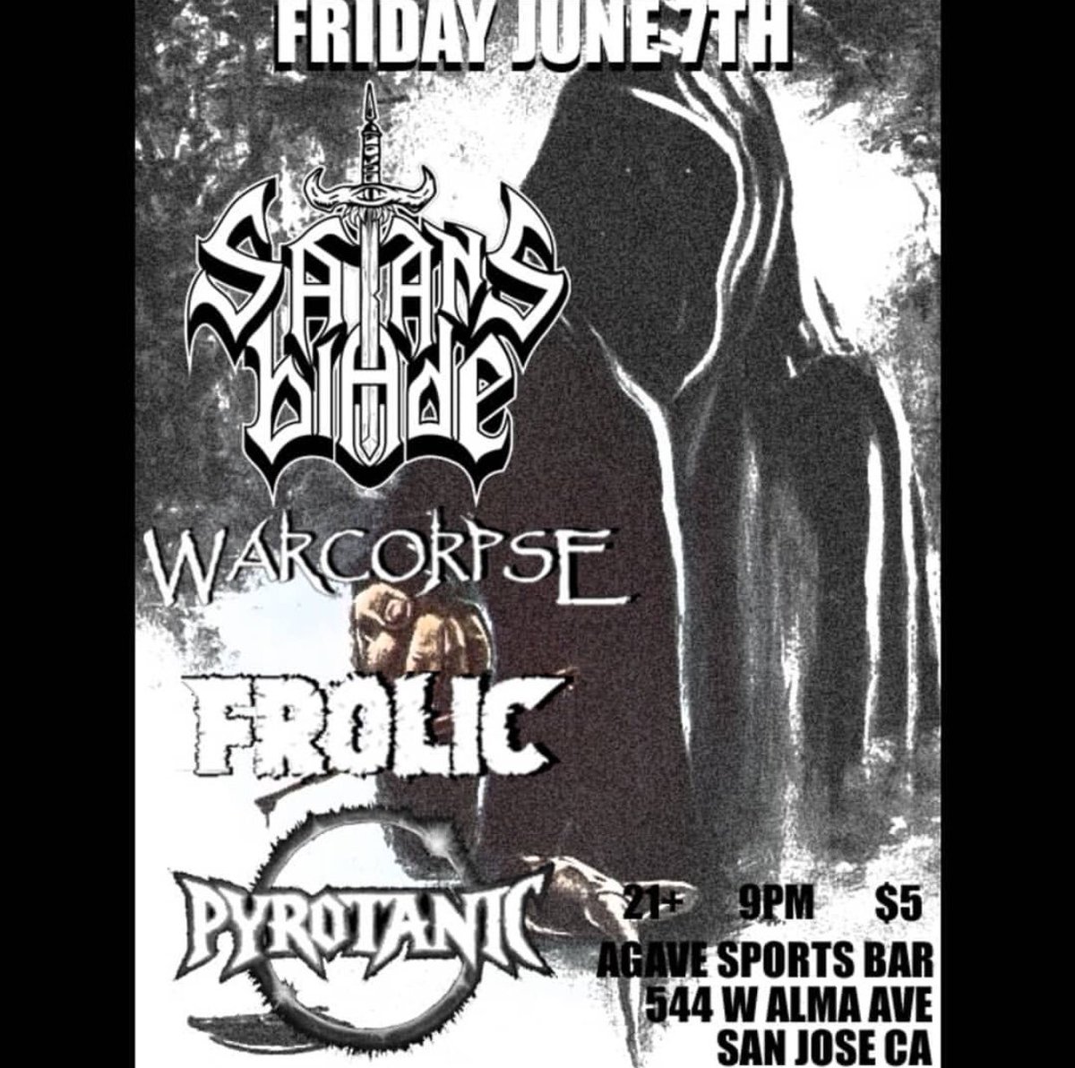 Who’s ready for my Pyrotanic?!? Our next show... #livemusic #localmusic #sanjosemetal #heavymetal #hitusup #headbang <a href="/WarCorpse/">WarCorpse Official</a> #satansblade #frolic