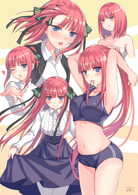 DATさんがTwitterに投稿した中野二乃(五等分の花嫁)のイラスト。