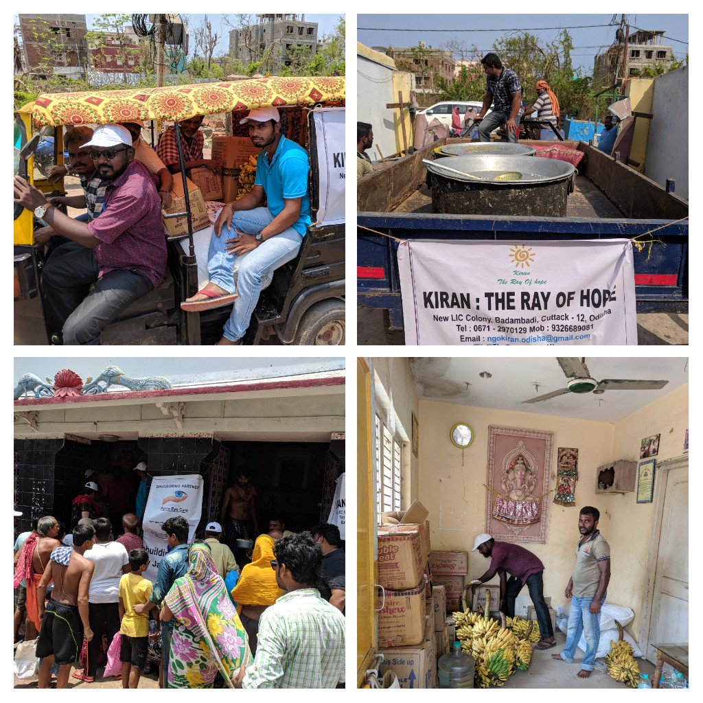 KiranRayOfHope's tweet photo. Relief 4 #CycloneFani victims was organized in 4 phases in Bira Harekrushnapur &amp; neighboring villages &amp; multiple slums/by-lanes of Puri.We distributed Rice, Dalma,Achar,Chuda,bananas, Biscuits &amp; Water to almost 4000 beneficiaries.Lot of well wishers contributed 4 this noble work. https://t.co/MLNiTcURUA