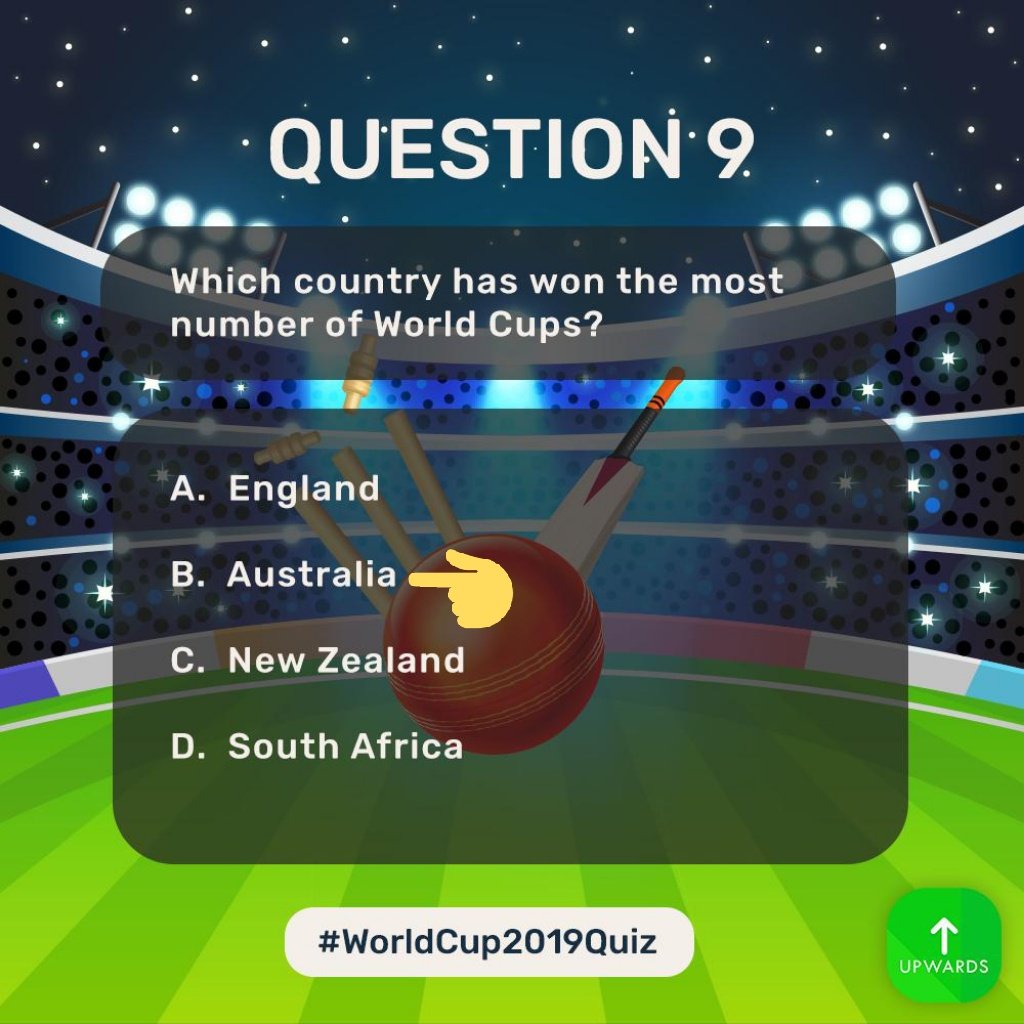 VishalGehani3's tweet photo. @upwards_loans Answer (9)- 
B ~ Australia ☑️
#ContestAlert
#WorldCup2019Quiz
#Upwards #ContestAlertIndia #GiveawayAlert #IndiaContest
#Upwards 
🎀@upwards_loans🎀

Join
@Monu_17 
@Star_roseR 
@SukhwaniTanya 
@Rain_Man25 
@MKULDEEP666 
@ranchikuldeep 
@Zaaid08 
@aakash_beast786 https://t.co/UmyJl55nx2