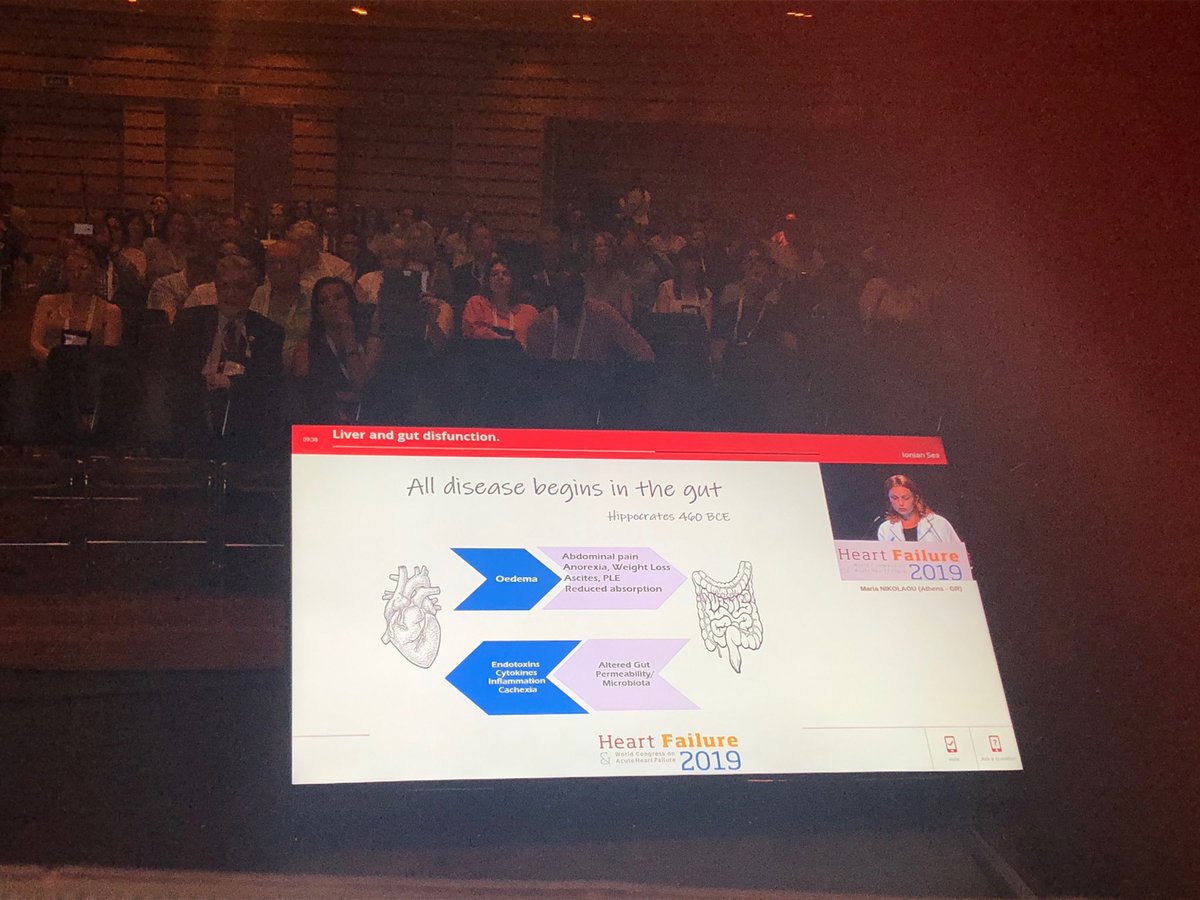 #HeartFailure2019 great talk on liver and gut issues in HF