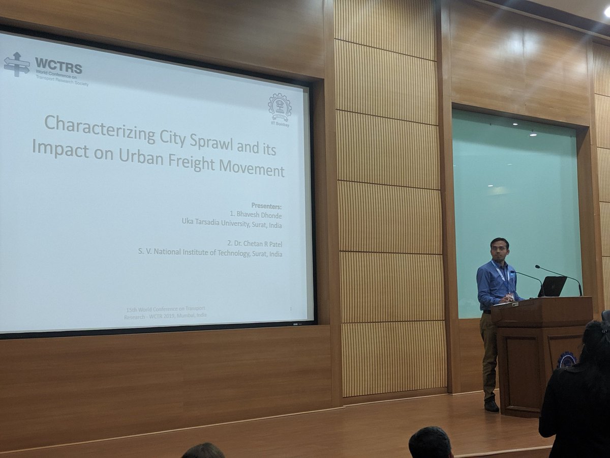 WCTRY_2019's tweet photo. The fourth and final presentation session kicks off with a study on city sprawl and its impacts on freight mouvements in India, by Bhavesh Dhonde #WCTRY2019 https://t.co/CcWRjgeZGD
