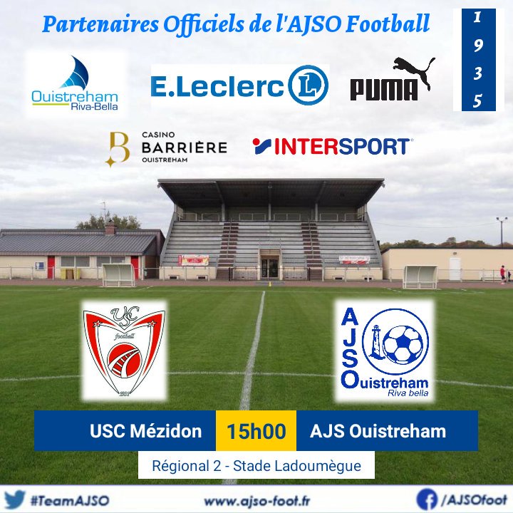 NicolasCorbet's tweet photo. ⚽ 🔵 Jour de Match #TeamAJSO
#USCMézidon 🆚 #AJSOuistreham
⌚ 15h00
🏟️ #StadeLadoumègue
📱 #MZDAJSO
#Régional2 #GroupeB #Épilogue https://t.co/eU4It1rNs4