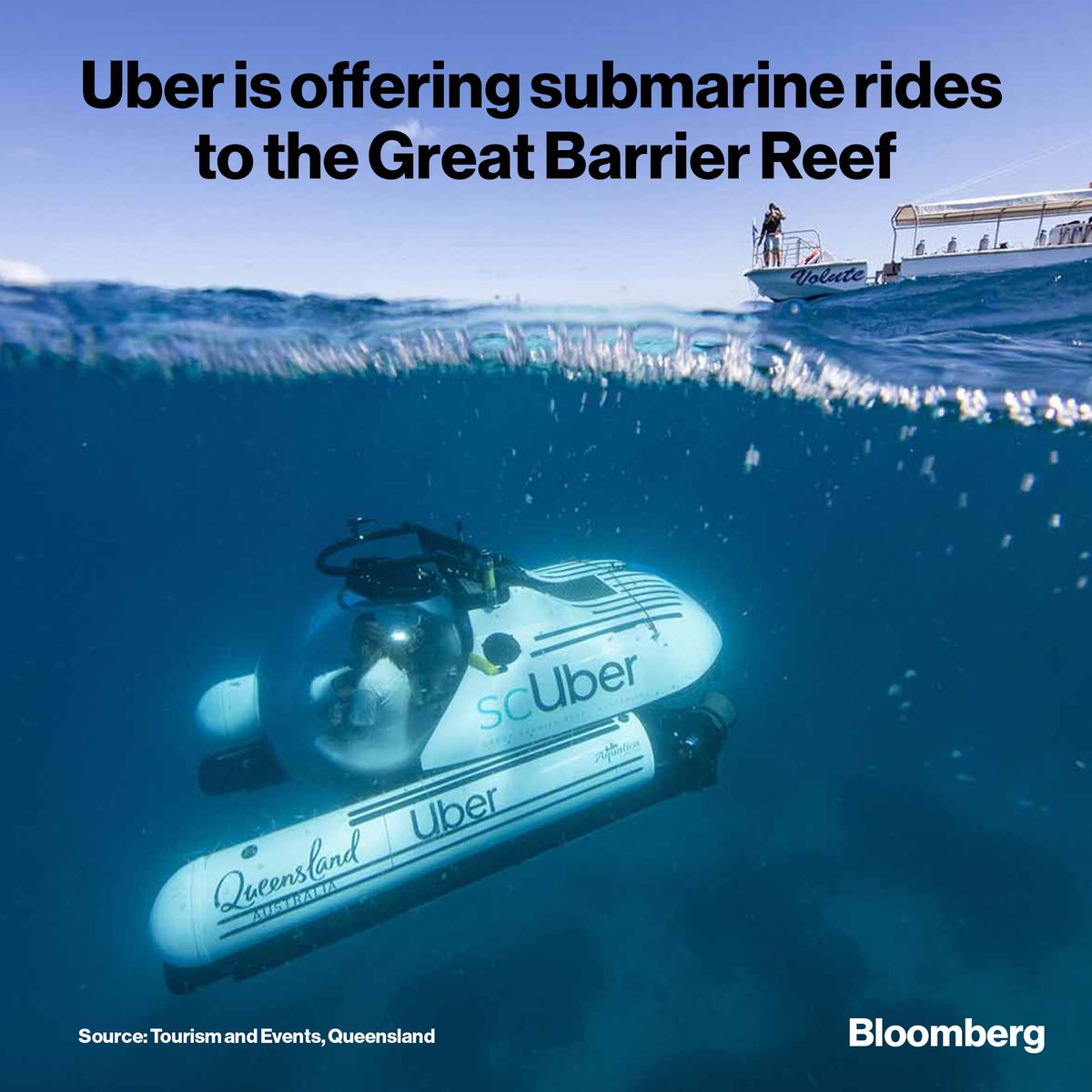 Uber is now offering submarine rides to the Great Barrier Reef. It costs about $2,000. bloom.bg/2HTXcAs