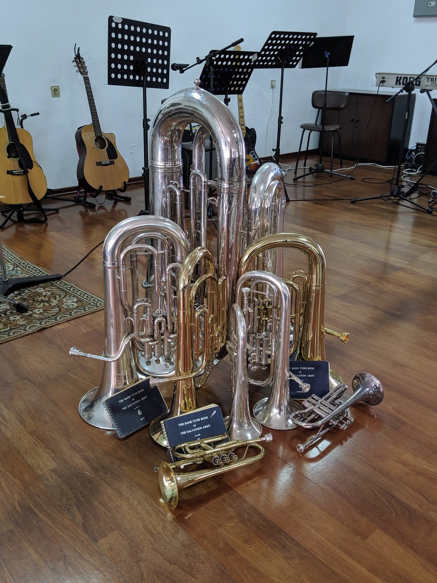 Just a selection of the instruments donated by Andover Town Band to the Colares children's home project. @2010_ATB