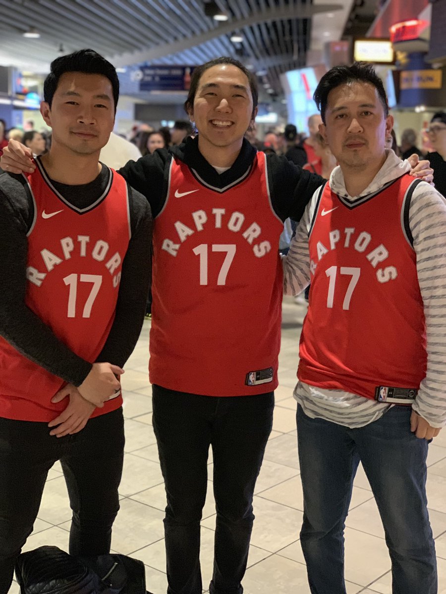 Simu Liu Was Presented With A Custom Toronto Raptors Jersey During