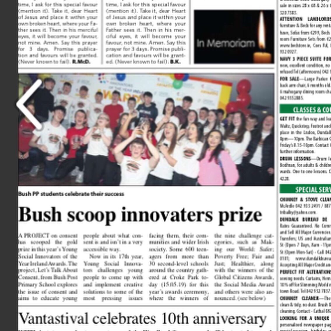 Feature in this week’s <a href="/dundalkleader/">Dundalk Leader</a> <a href="/YSInow/">Young Social Innovators</a>