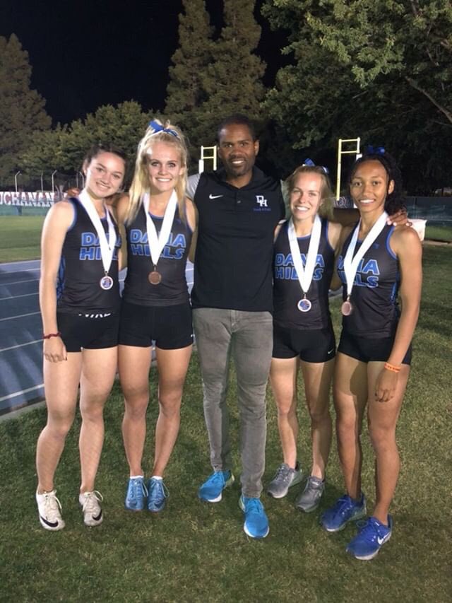 kchambers4n8's tweet photo. 3rd straight trip to the finals and 3rd place in the California State meet! Even had enough energy to carry me after. 💪🏾🐬🥉Much Respect Poly and Roosevelt that went 1-2.  ✊🏾 #CIFState #4x400 #danahillstrackandfield https://t.co/W7BrUYFtEf