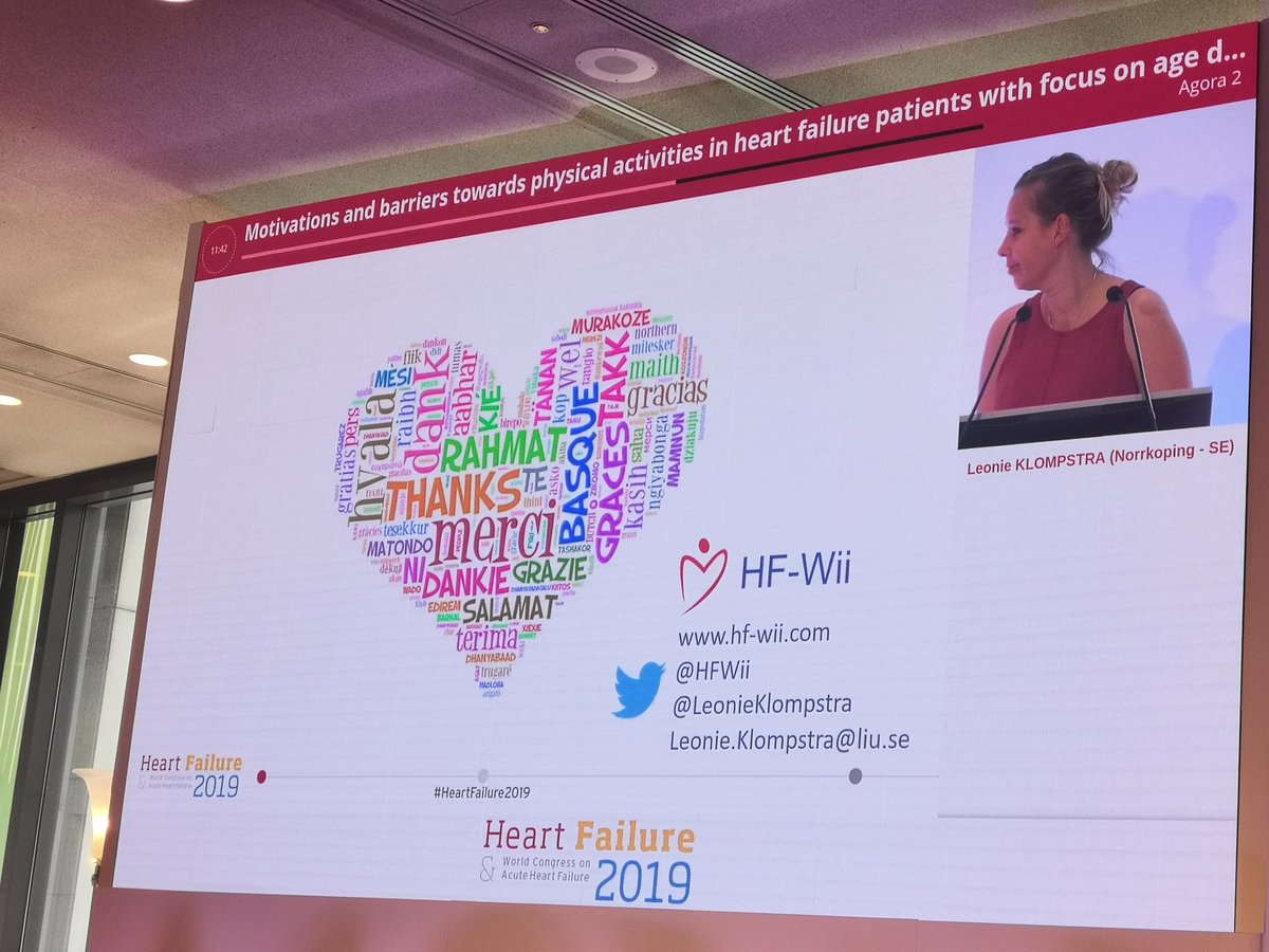 Angela Durante (@angie_durante89) on Twitter photo Dr <a href="/LeonieKlompstra/">Leonie Klompstra</a> from Sweden presenting the Motivations and Barriers towards physical activity in HF patients, results from @hfwii Study! #HeartFailure2019 Live from Nursing Investigator Award Dr <a href="/LeonieKlompstra/">Leonie Klompstra</a> from Sweden presenting the Motivations and Barriers towards physical activity in HF patients, results from @hfwii Study! #HeartFailure2019 Live from Nursing Investigator Award