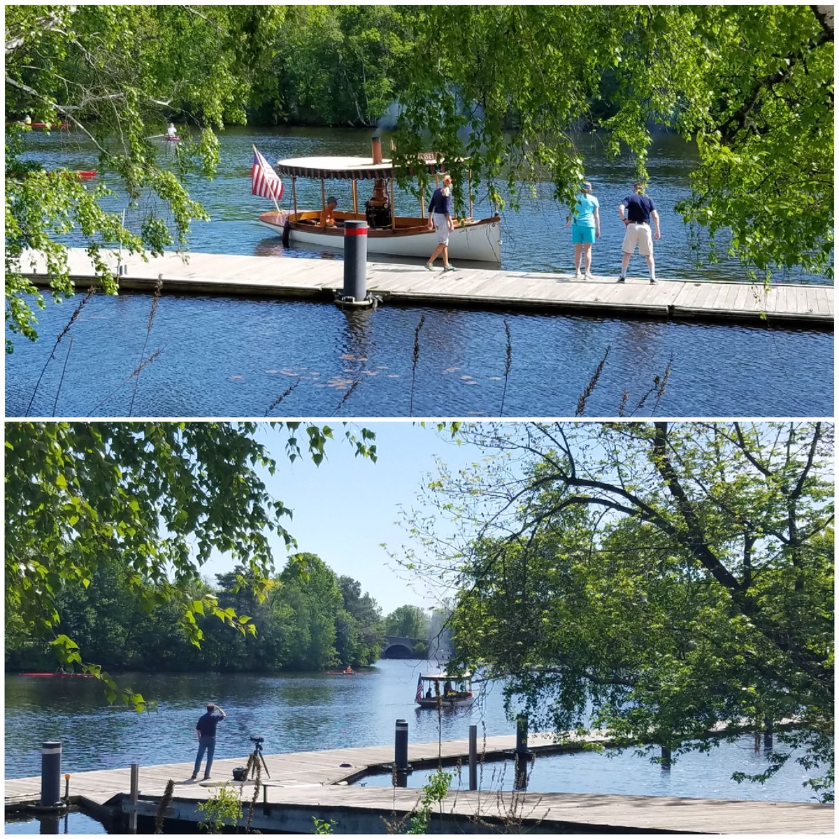 Rowers and boats are out full force on the #charlesriver on this beautiful #memorialdaysunday . #perfectweather #bccommunityrowing #tranquil #bostondotcom #boston #lifeisgood