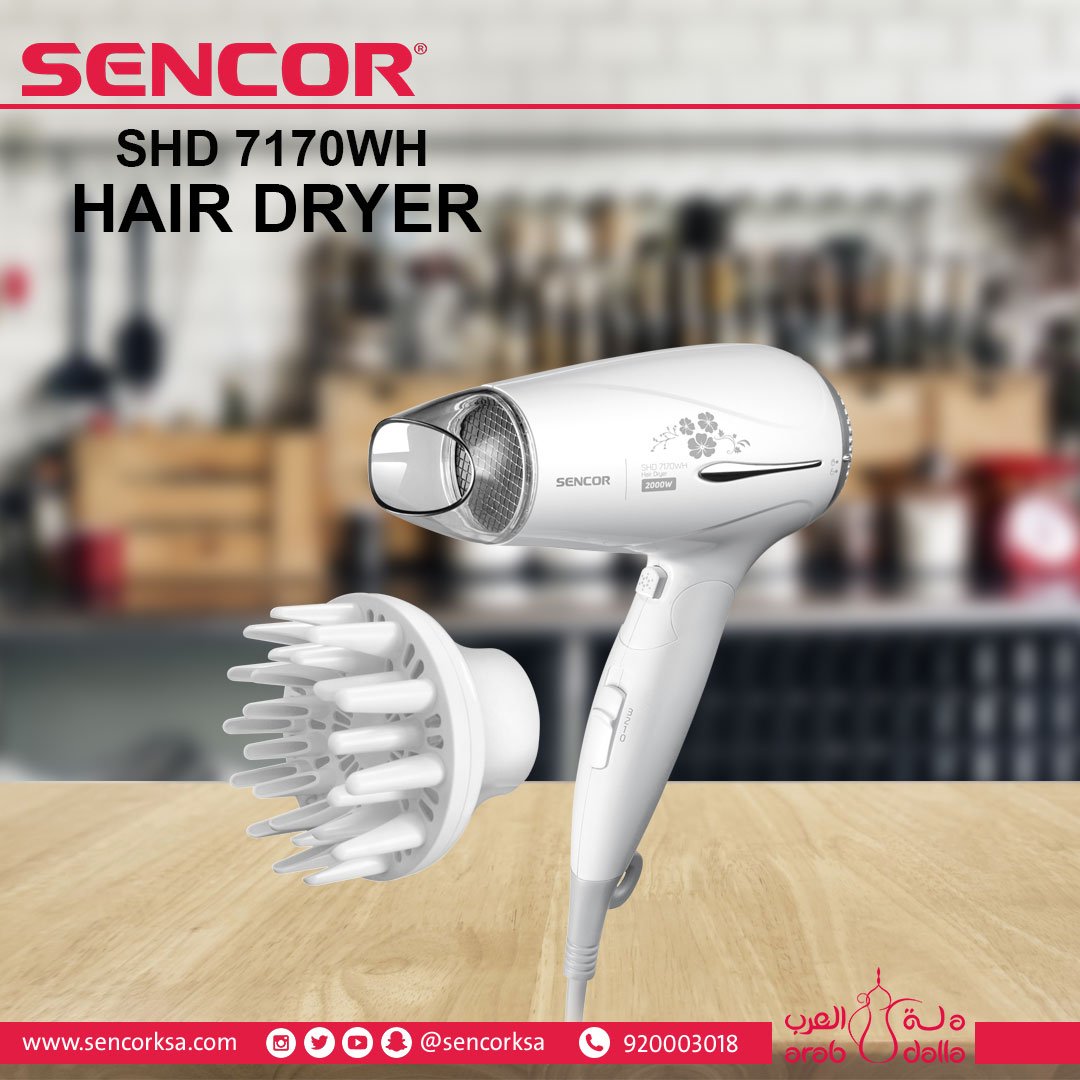 sencorksa's tweet photo. Are you looking for a classy Hair Dryer
#Try our Hair Dryer SHD 7170WH

Main features :
✔ Folding handle
✔ Ionization function
✔Removable rear grill for easier cleaning
✔ Anti-bacterial surface treatment

#sencorksa #sencor 
#hairdryer #2speeds
#3powerlevels 
#مجففالشعر https://t.co/MK4iNpZgb6