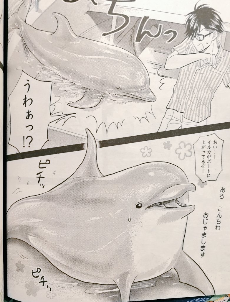 【お知らせ】5/27発売の月刊スピリッツに、水族カンパニー19話載せて頂いてます!ずっと描きたかった海崎の過去編です。海崎の大学生時代、なぜ海獣好きになったのか…?など、濃い内容になってます!そして…次号、20話で最終回です!!!どうぞ海崎と七瀬の成長を見届けてやって下さい…!!🐬✨ 