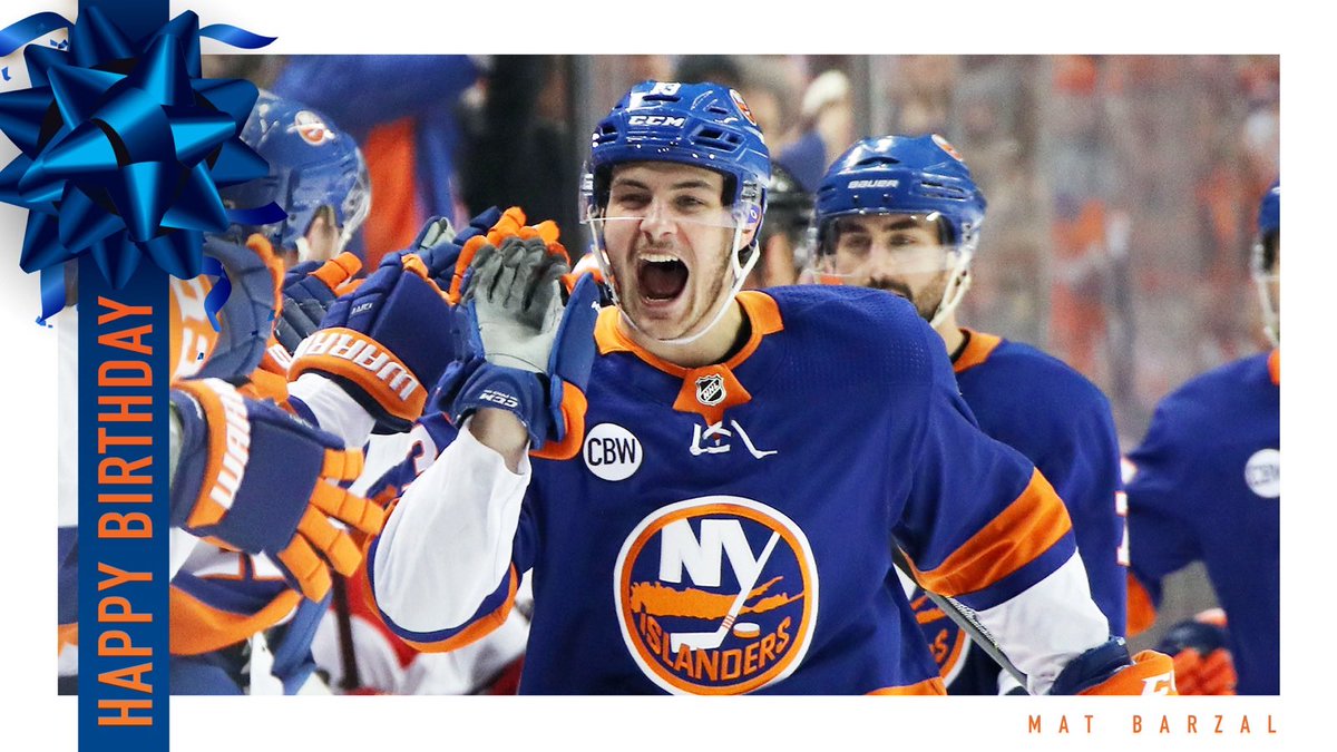 NYIslanders's tweet photo. Happy birthday @Barzal_97!! 

Have a great one! 🥳🎈 https://t.co/142jRYT8fu