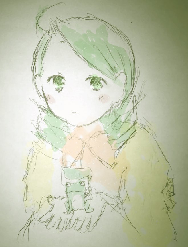 canary_kurifuzi's tweet photo. カエルが傘持ってるってことで許して #ローゼンメイデン版深夜の真剣お絵描き60分一本勝負 https://t.co/HJvjwEzPHi
