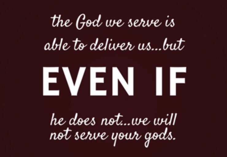 Thread 5.26.2019!!Blessed Sunday Family!!Will we serve God - even if?Daniel 3:17-18 Our God whom we serve is able to deliver us...But if not, be it known unto thee, O king, that we will not serve thy gods..!!Listen to Even If: #WeWillServeGod  @POTUS