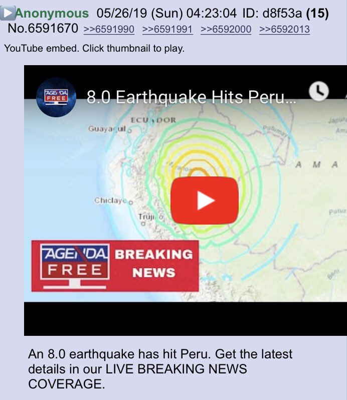 Peru earthquake: Huge magnitude 8 tremor strikes near major city!! https://www.mirror.co.uk/news/world-news/breaking-peru-earthquake-huge-75-16203074Anon notable!! @realDonaldTrump