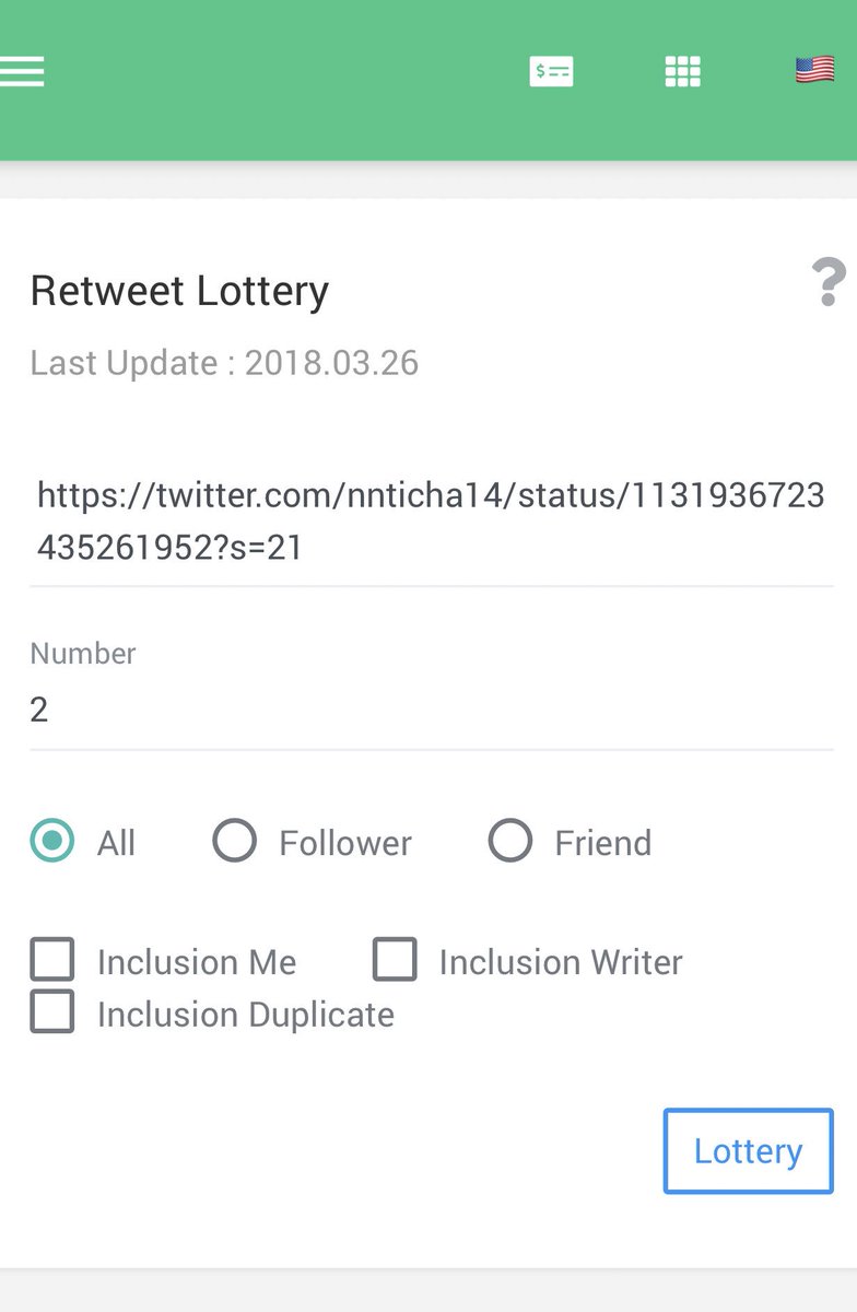 NNticha14's tweet photo. แนะนำเว็บสุ่มอันใหม่ https://t.co/aMR63Gmabf  เนื่องจากอันเก่าเจ๊งไปแล้ว อันนี้ดีกว่าอันเก่าด้วย เลือกจำนวนคนที่จะสุ่มได้ เลือกสุ่มแค่ฟลว.ได้ วิธีคือล็อคอิน แล้วเลือก retweet > Lottery วางลิ้งค์ ช่อง number ก็ใส่จำนวนคนที่จะสุ่ม กด Lottery แค่นี้ก็เรียบร้อยค่า 👍🏻 https://t.co/3nLlHjEwk9