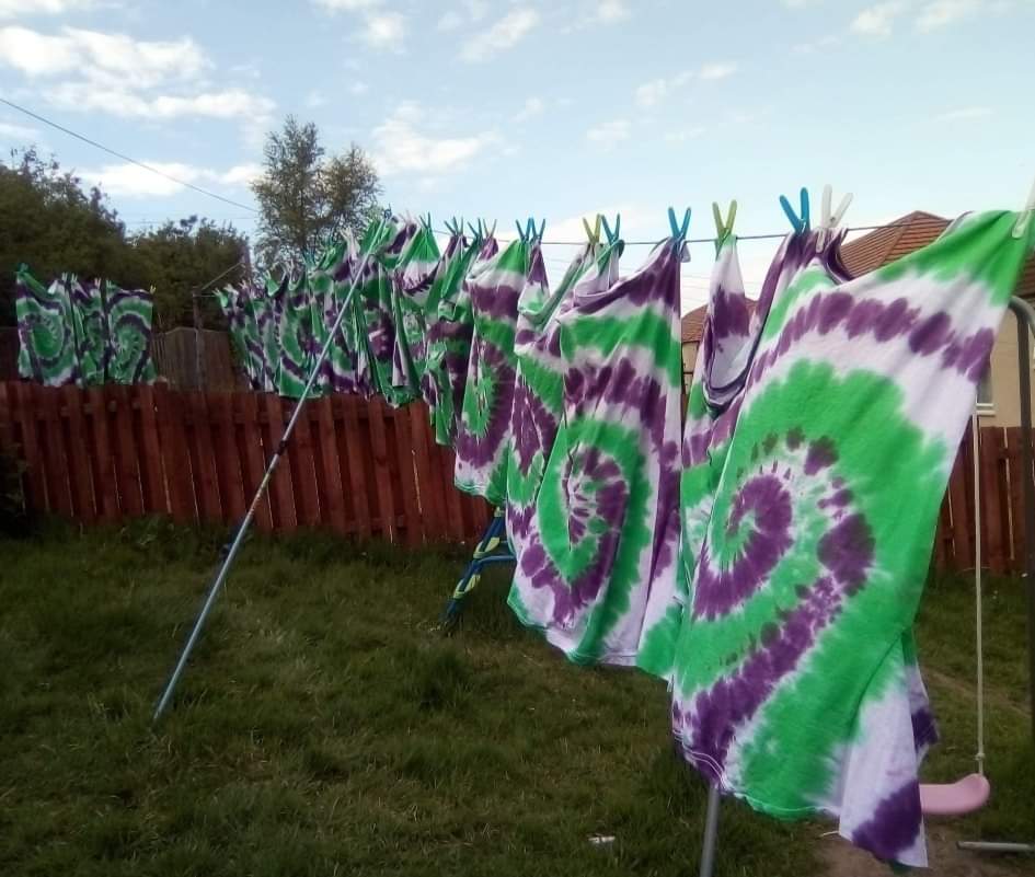 More of our new ranges out drying in the glorious #sunshine #Pride2019 #rainbow #tyedyerocks #colourtheworld #tshirt #beyourself #LoveisLove @trishygannon <a href="/No26gourock1/">no26gourock</a>