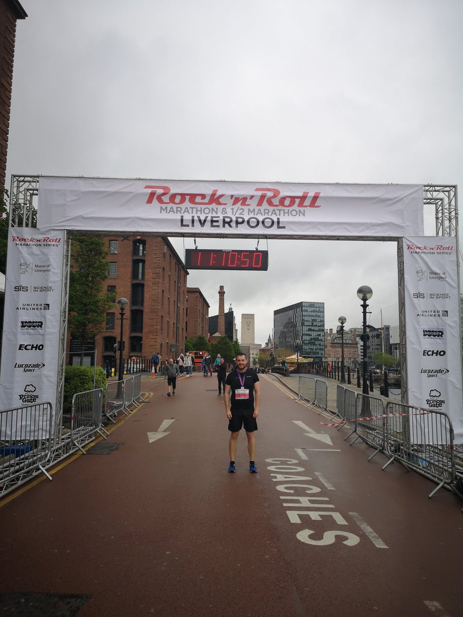 TB_Williams's tweet image. Liverpool Half complete ✅ Crossed the finish line surrounded by thousands of cheery Scousers. Closest feeling I'll get to winning the Grand National 🏅 #RnRLiverpool