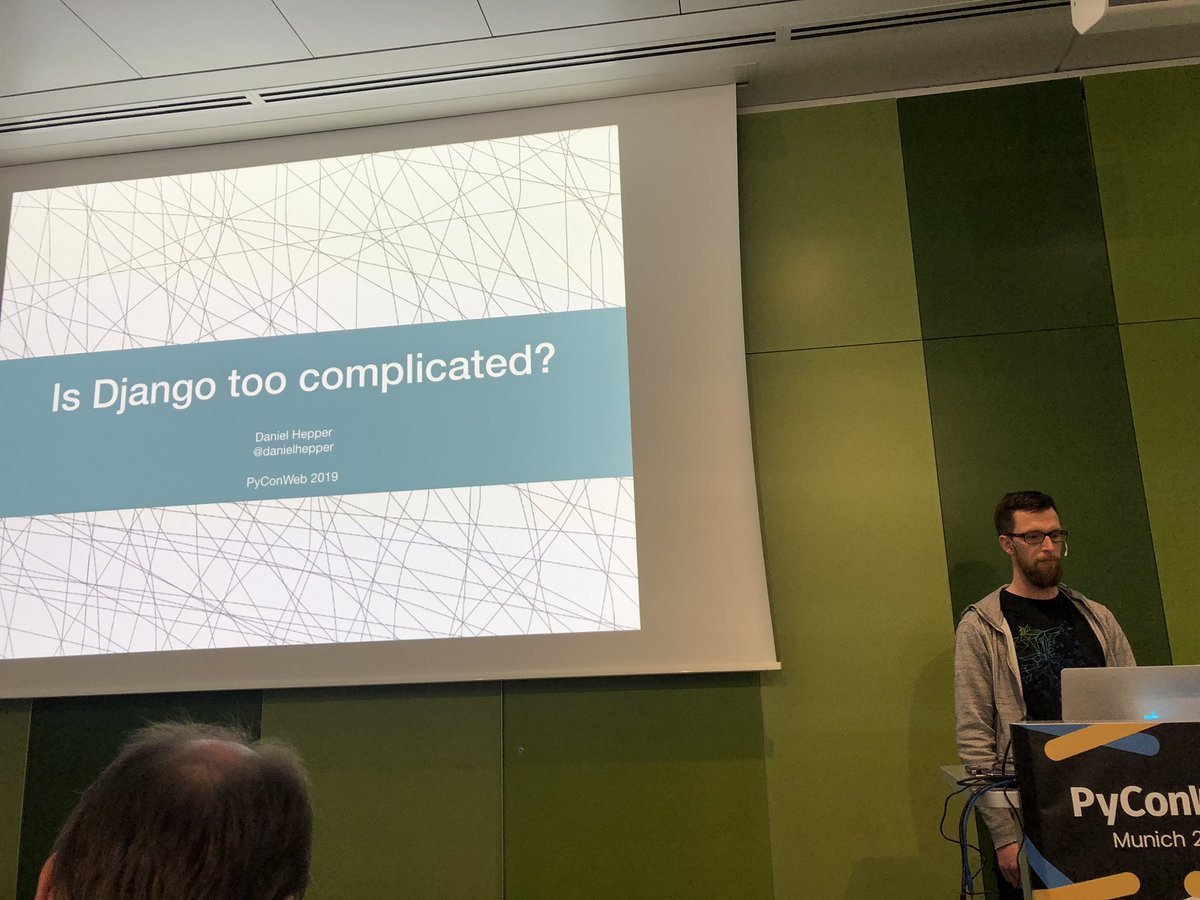 misterrios's tweet image. Super stoked to hear @danielhepper ponder “Is Django too complicated?” At #PyConWeb #PyConWeb19