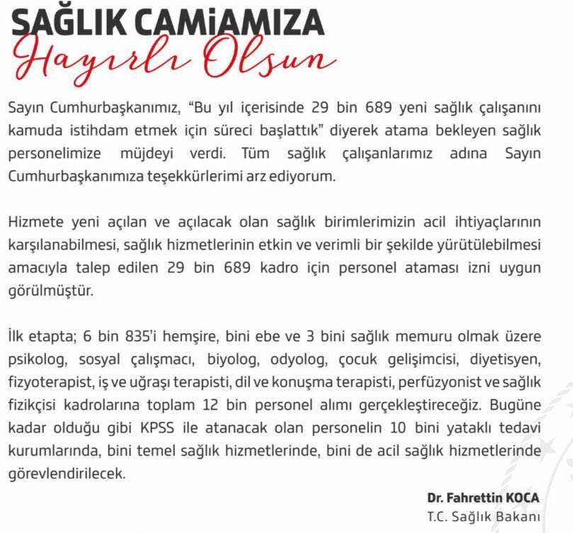 FeyziBerdibek1's tweet photo. Sağlık camiamıza hayırlı uğurlu olsun. https://t.co/rZnGnro5Iw