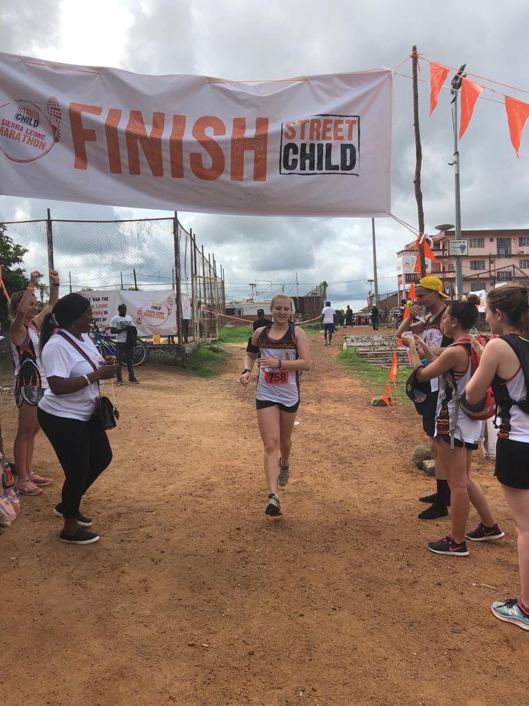 A huge congratulations to Luke and Sarah, the first male and female fundraising runners to cross the finish line after completing the full marathon. Amazing job guys! 🏃‍♀️🏃🥇#SierraLeoneMarathon