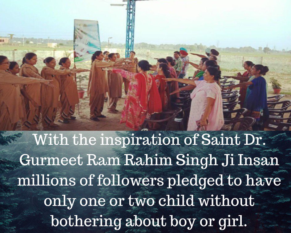 Sarojinsan9's tweet photo. @Gurmeetramrahim @derasachasauda #DeraSachaSauda  #ContentWithOneChild https://t.co/AfBKUEuNPo