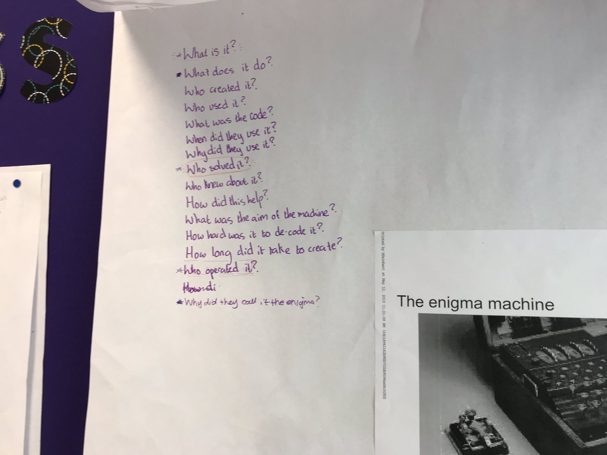 SzimhartNadia's tweet photo. Today I see the results of using QFT to begin a unit on key features of WWII. The results of doing this as a group activity were mixed. From question to research cycle to answer...this is an example of one what year mixed ability group created. #rightquestioninstitute #qft https://t.co/BonwytXwp3