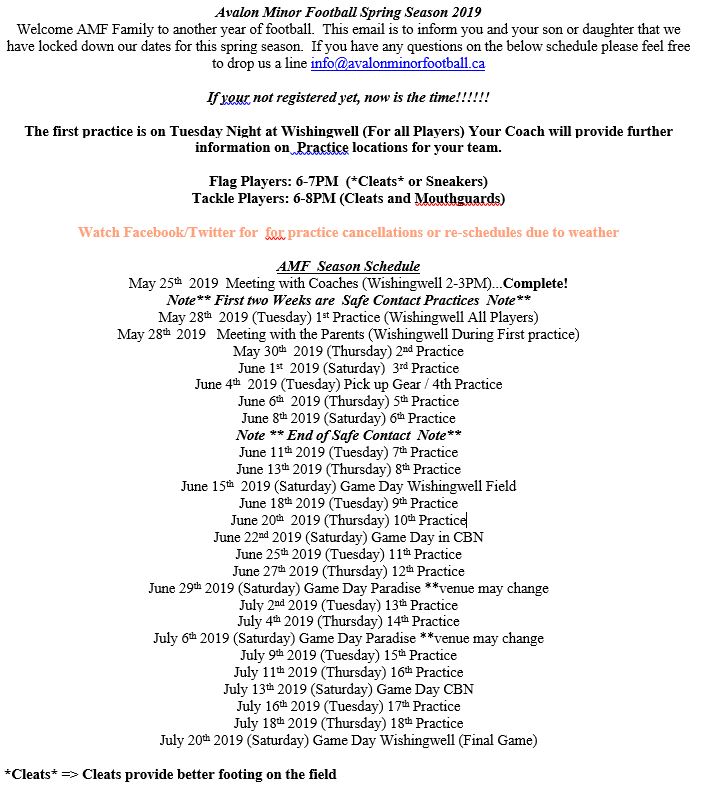 Spring Season  Starts for players on Tuesday Night!  Hope to see you all there.