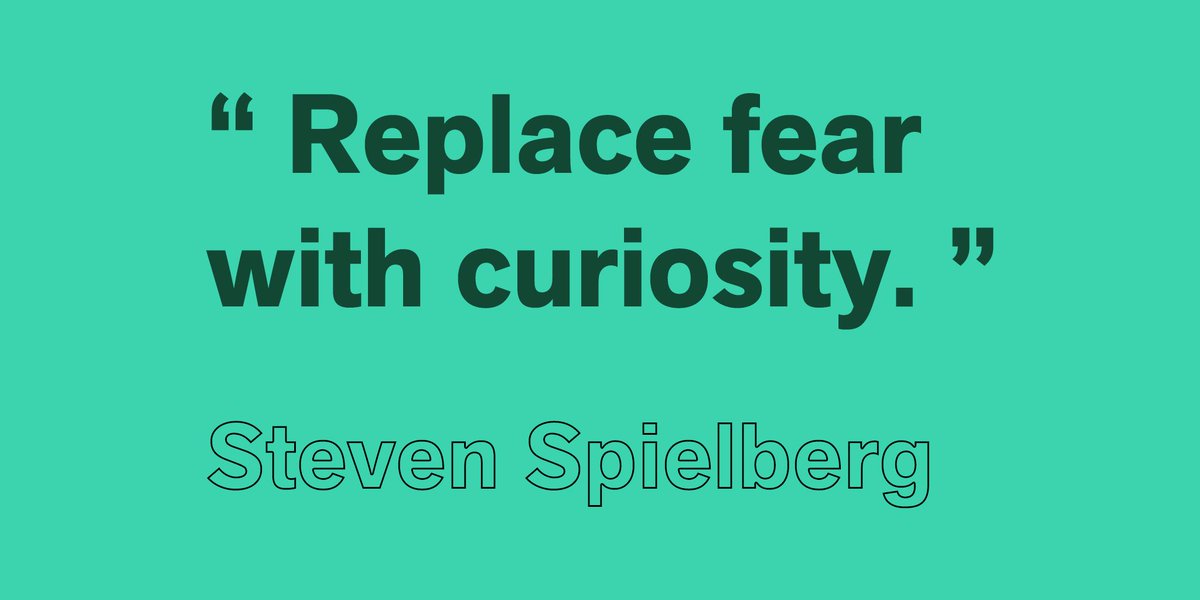 FundShape's tweet photo. “ Replace fear 
with curiosity. ”
- Steven Spielberg
#fear #curiosity #quote #quoteoftheday #quotesaboutlife #Motivation #MotivationalQuotes #StevenSpielberg https://t.co/ehAbILlLQb