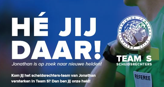 Kom jij het scheidsrechters-team van Jonathan versterken in Team S(cheidsrechters)? 

Lees meer op vvjonathan.nl/helden/teams. Of meld je direct aan via teams@vvjonathan.nl en wordt onze nieuwe held. #teamScheidsrechters #greenwhitearmy
