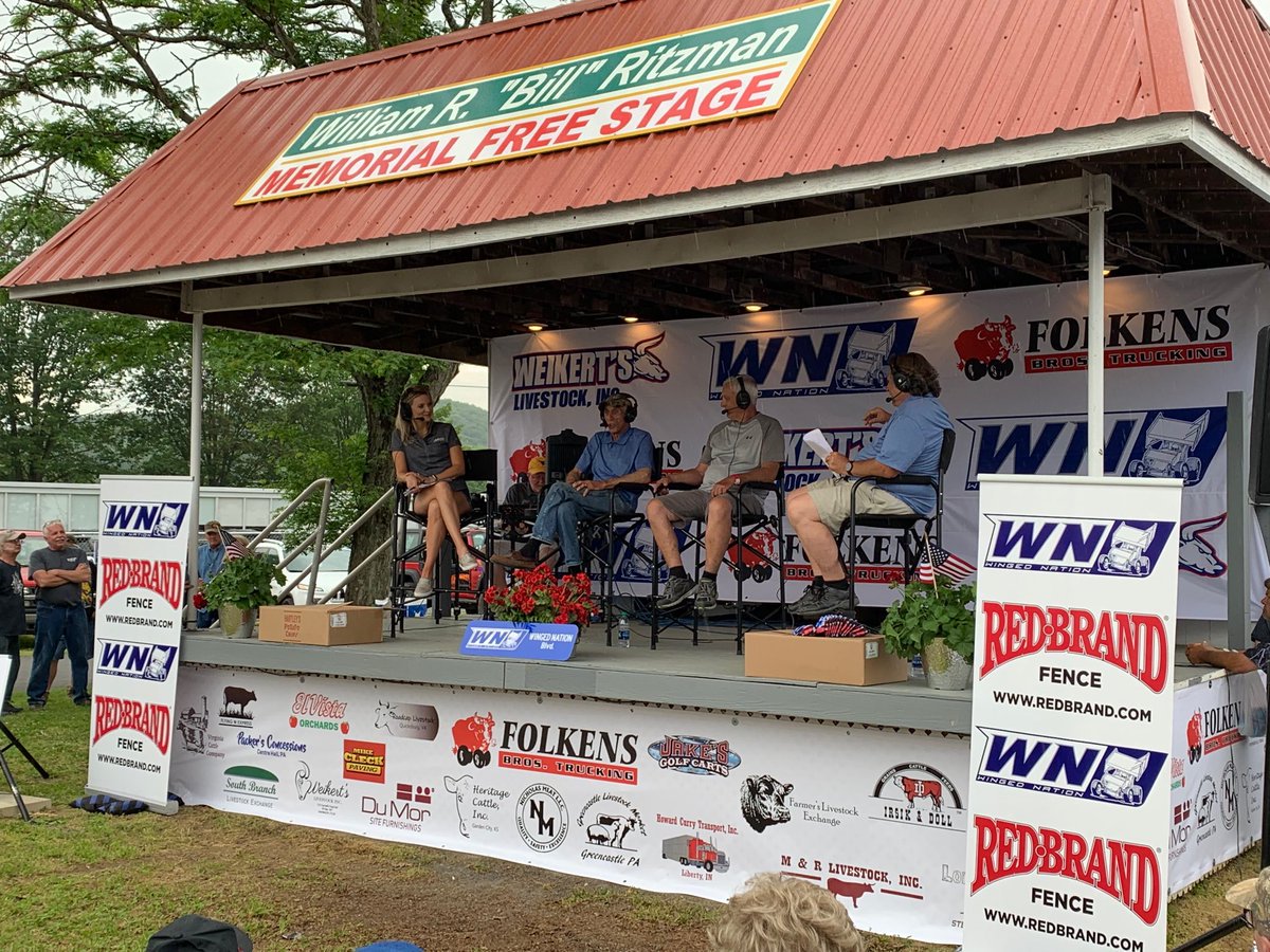 Day 2 of the @Weikert29 at @PortRoyalSpdway! Weikerts Livestock Winged Nation pres by Folken Bros Trucking & #RedBrandFence is live at 5! Last nights winner @dannydietrich & Todd Weikert will kick off the show! Or online WingedNation .com or Facebook Live from @SpeedShiftTV