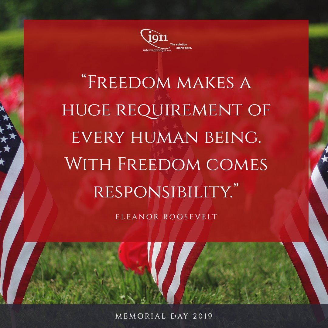 Happy #MemorialDay weekend from Intervention 911.