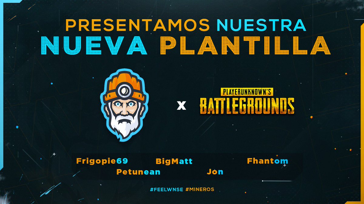 WNSEsports's tweet photo. #PUBG

Tras varios cambios en el rooster, os dejamos por aquí la plantilla definitiva que nos representará en el campo de batalla. 

🔪@Frigopie69 
🔪@kibozan 
🔪@Heisenberg5552 
🔪@Pablo_CostaP 
🔪@Matteo_Andreu 
🔪#Fhantom

#FeelWNSE💛 #Mineros👷👷‍♀ https://t.co/u2p1bDI0pX