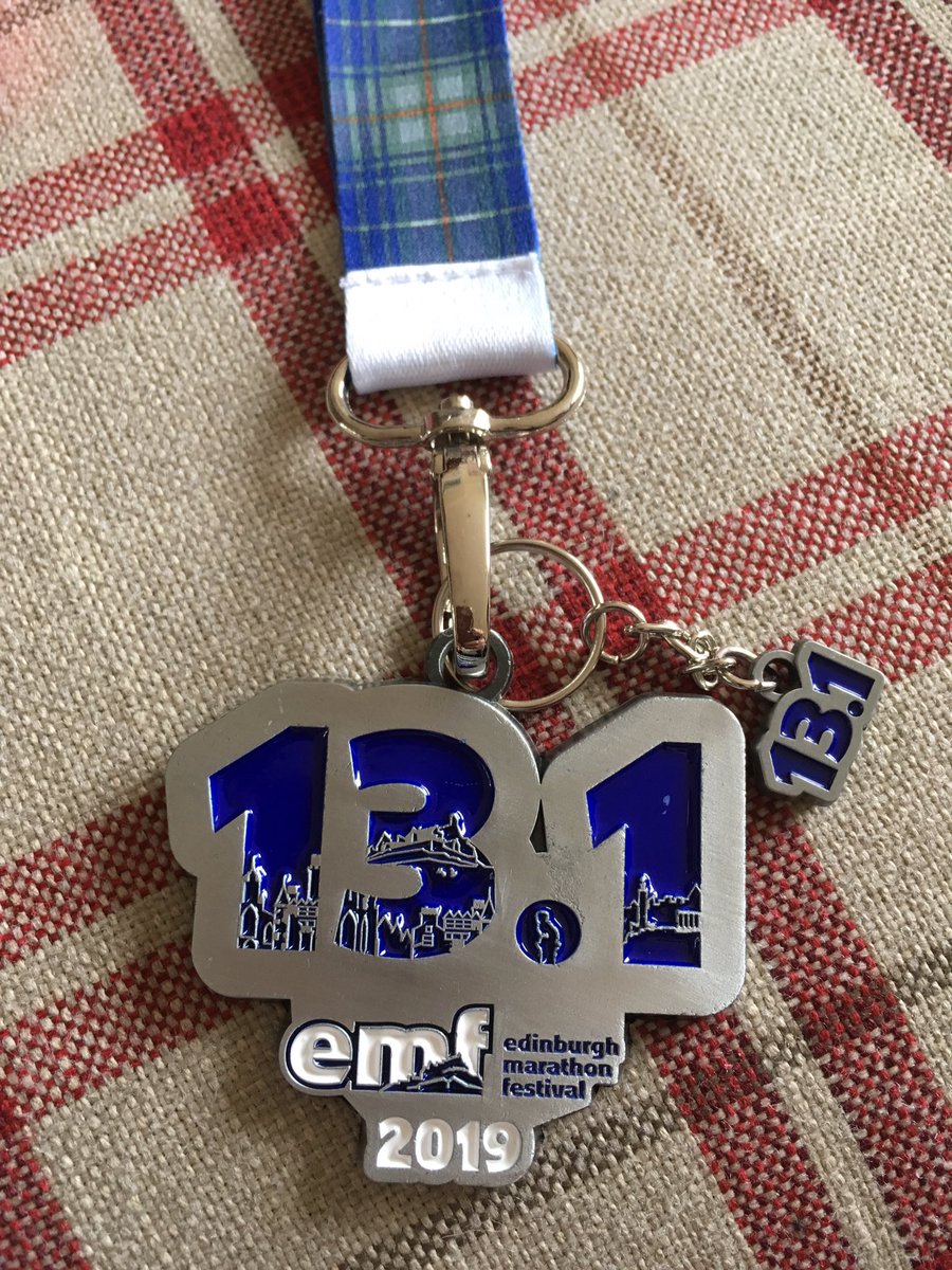 Done! Loving the medal! #EMF2019 #edinburghhalfmarathon #edinburghmarathonfestival