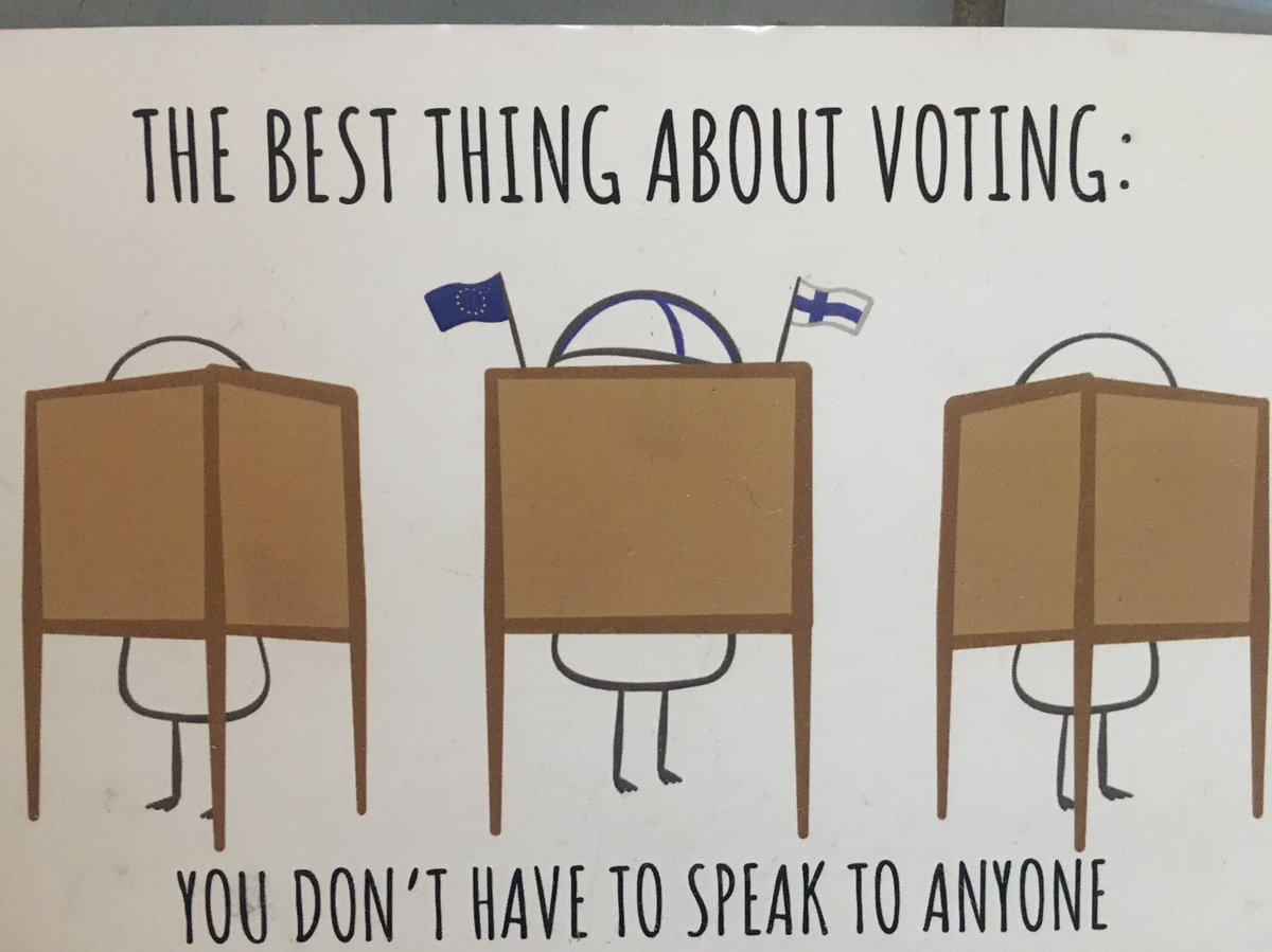 KoskinenOuti's tweet photo. Kannattaa äänestää-monestakin syystä! #EUvaalit2019 #tälläkertaaäänestän #FinnishNightmares #Finnishway https://t.co/kcDns6AtoE