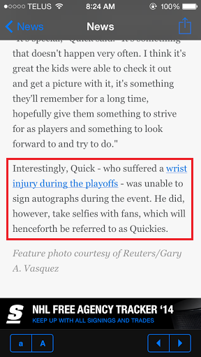 LilyNHL's tweet photo. "Jonathan Quick giving back to the fans" #hockey #sports https://t.co/hv1Oaro5RZ
