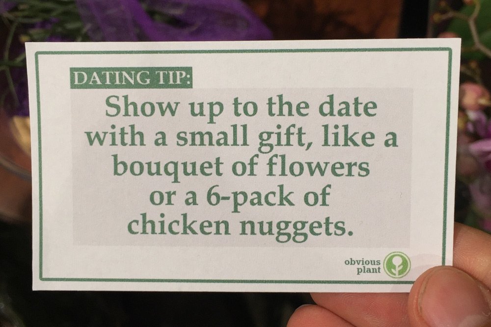 HumorousFeed's tweet image. "I left some free dating advice in the floral department of a grocery #store" #funny #humor #lol