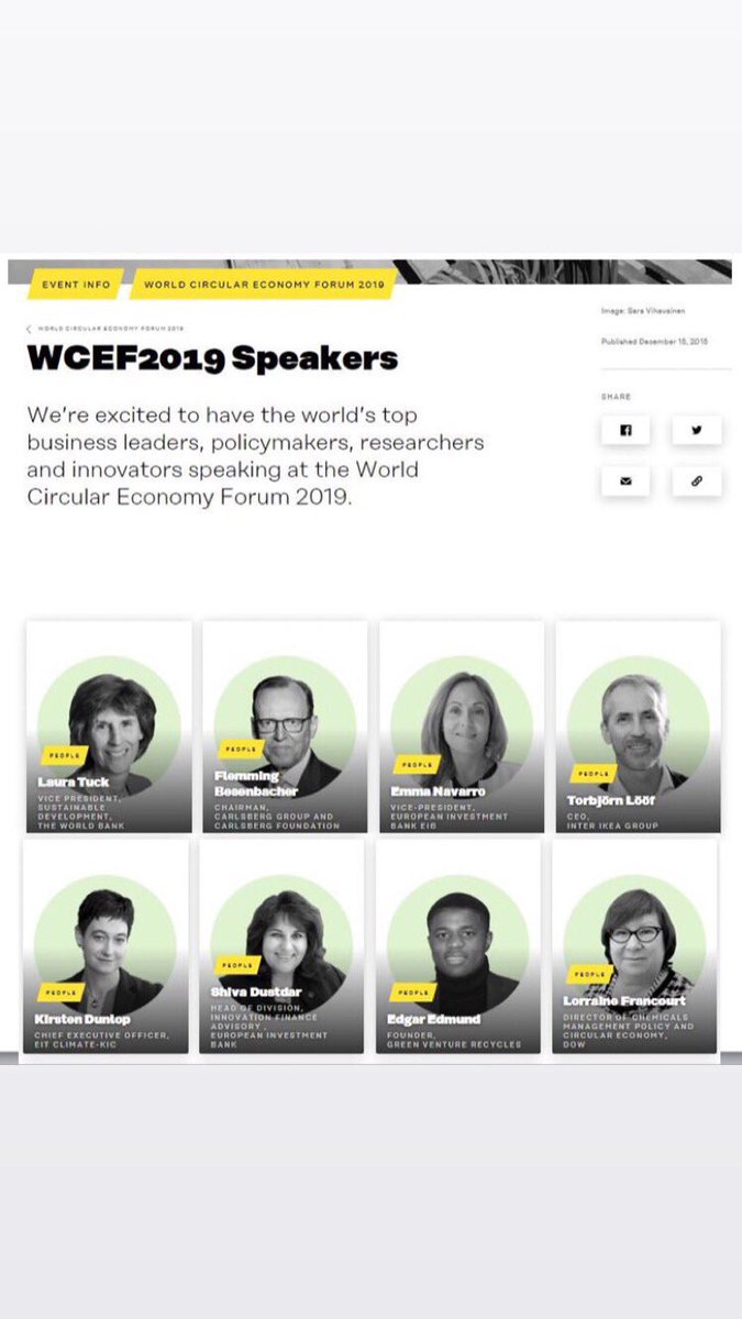 Speaking at The word circular Economy forum 2019 , next week representing circular economy in Africa.