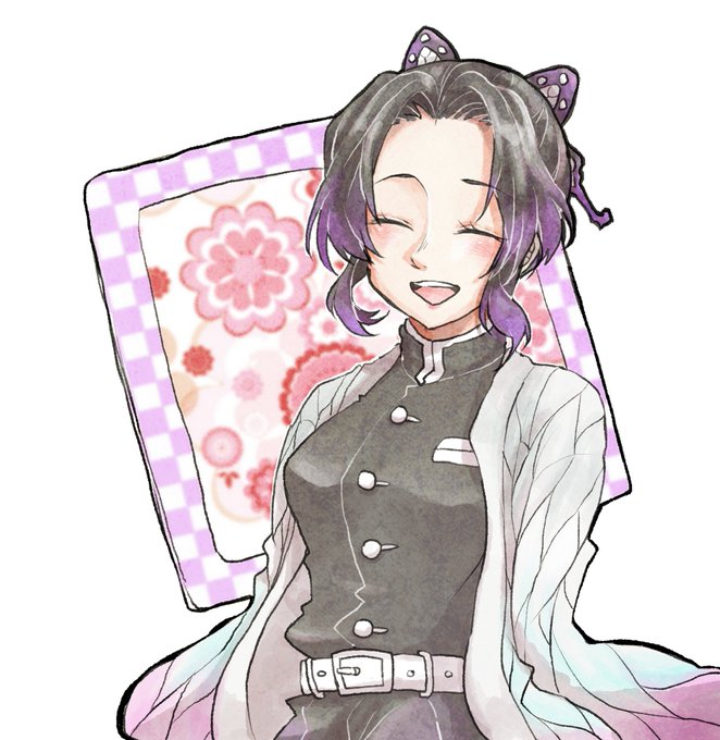 作楽月さんがTwitterに投稿した胡蝶しのぶ(鬼滅の刃)のイラスト。