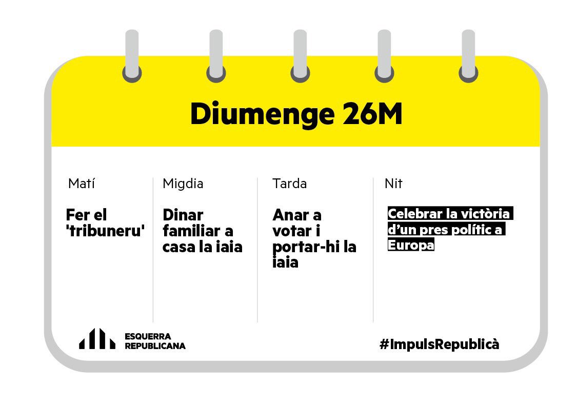 OriolAmoros's tweet photo. Plans per avui diumenge. Tria el teu! #ReimpulsemBCN #JunquerasEuropa https://t.co/ZyF2CNkM0f