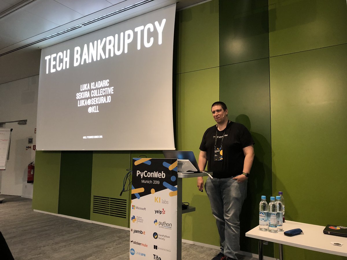 misterrios's tweet image. Tech bankruptcy with @kll at #PyConWeb19 #PyConWeb